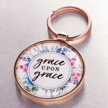 Picture of Grace upon Grace Keyring in Tin
