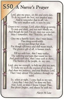 Picture of A Nurse's Prayer Pass Along Card