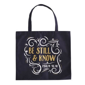 Picture of Be Still & Know Blue Tote Bags